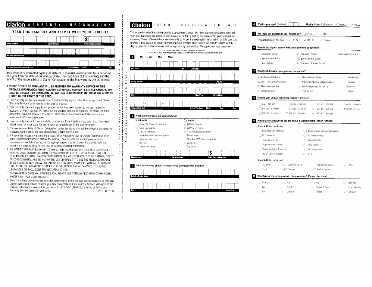 Warranty info | Clarion VRX925VD User Manual | Page 82 / 82