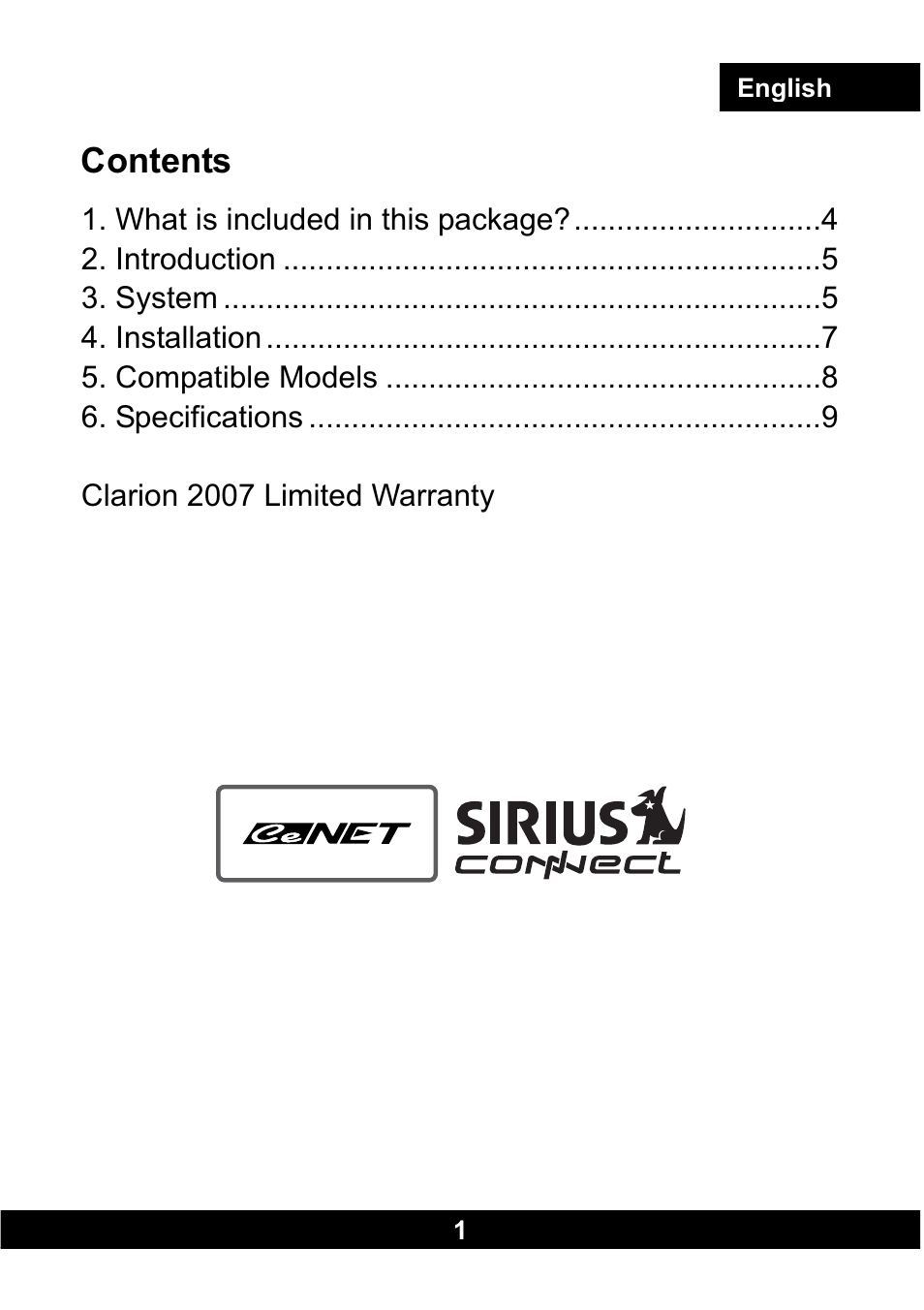 Clarion CLA-SC1 User Manual | Page 2 / 12