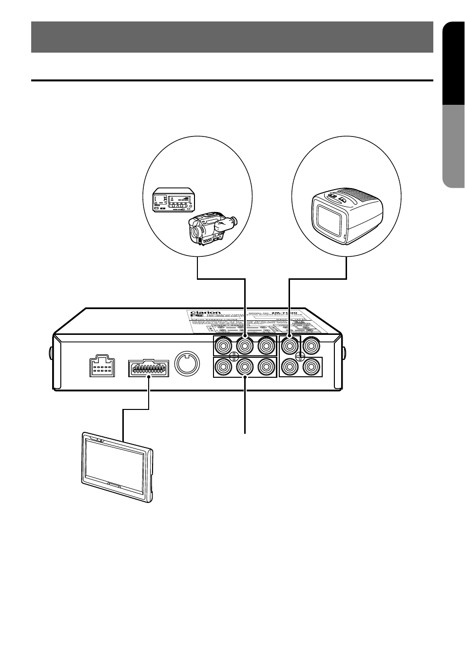 Connection of external equipment, Connection example, 19 english | Clarion VMA8582 User Manual | Page 19 / 24