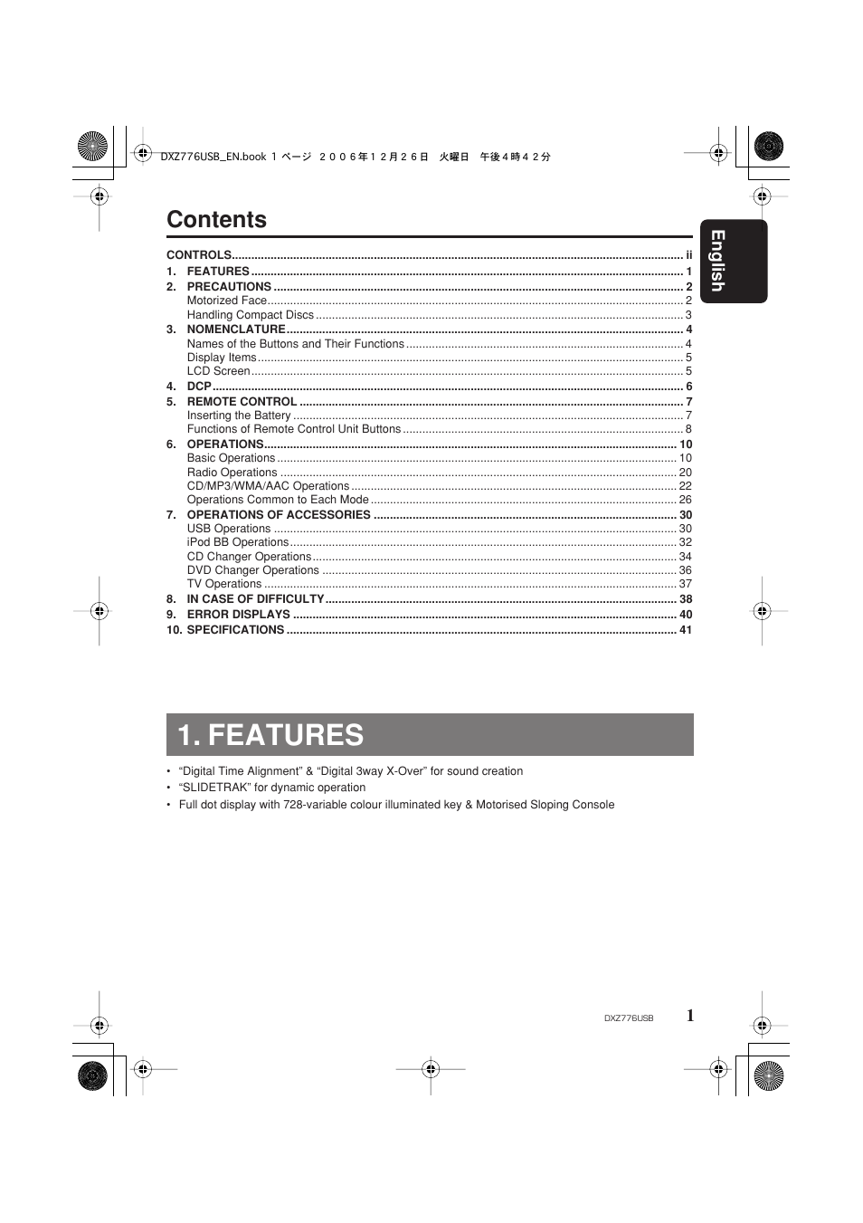 Clarion DXZ776usb User Manual | Page 3 / 44
