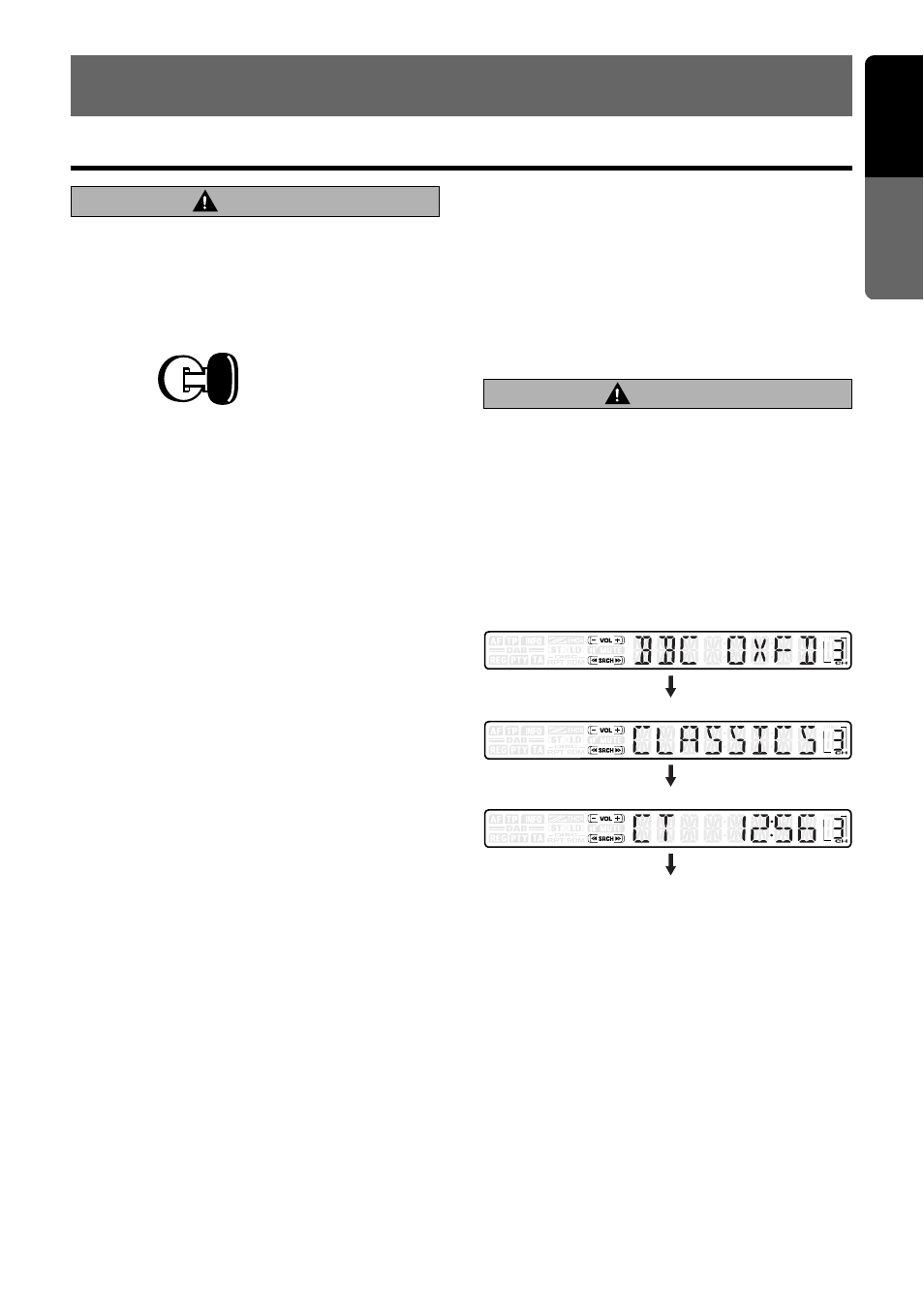 Operations, Basic operations, 17 english | Caution, Turning on and off the power, Selecting a mode, Adjusting the volume, Switching the display | Clarion VRX938R User Manual | Page 13 / 51