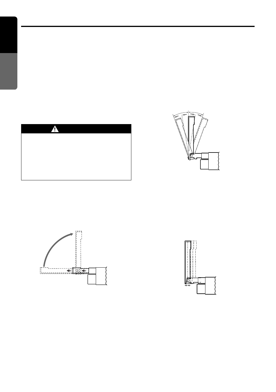 English, Warning, Showing a mode display | Opening and turning the display, Basic operations, Standing up the liquid crystal panel, Housing the liquid crystal panel | Clarion VRX938R User Manual | Page 14 / 51