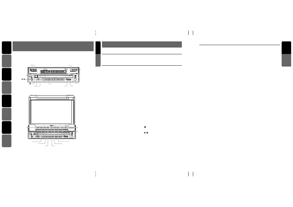 Nomenclature, Names of buttons, English | When the display open, When the display closed | Clarion VRX938R User Manual | Page 4 / 51