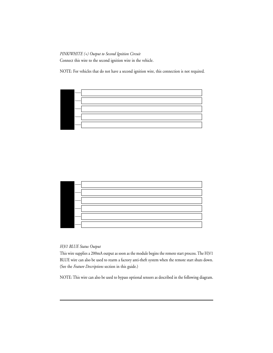 Remote start harness (h3), wire connection guide | Clarion SR5000 User Manual | Page 14 / 42