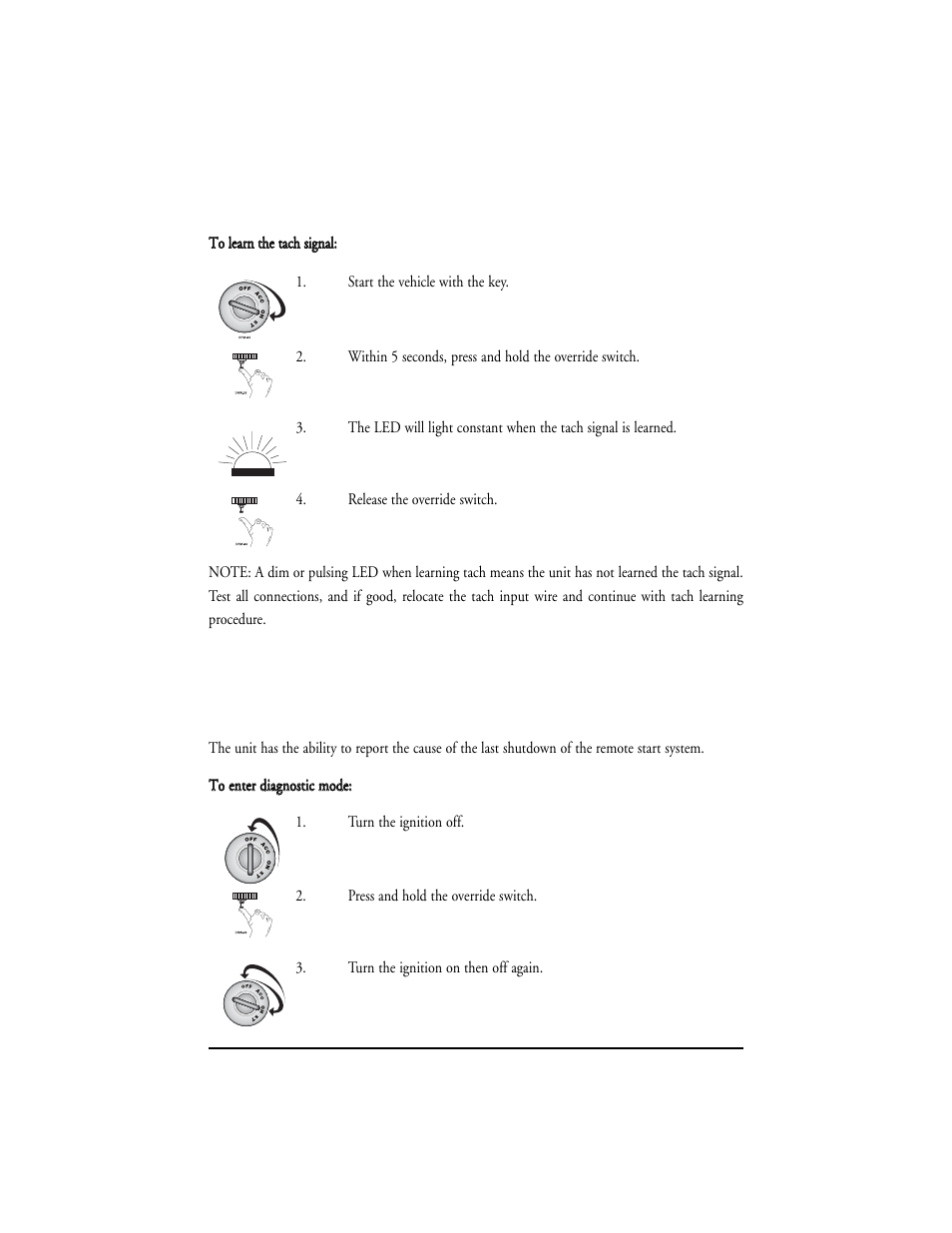 Tach learning, Remote start diagnostics | Clarion SR5000 User Manual | Page 33 / 42