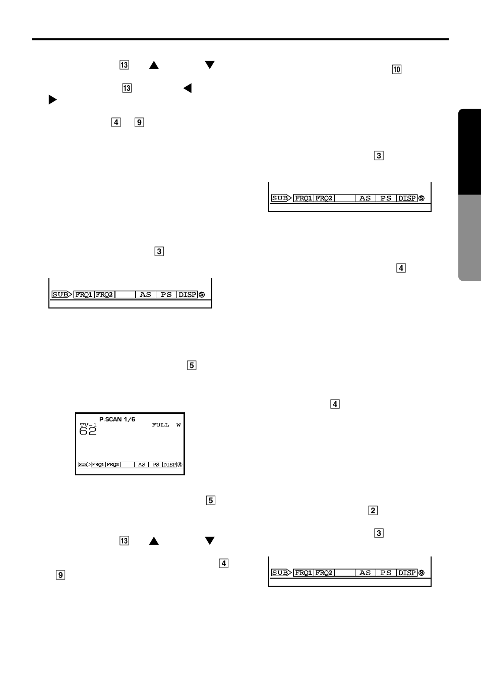 15 english, Tv mode operations, Preset scanning | Checking out the channels, Permanently displaying the channel, Selecting the fm modulator fre- quency, Preset selection | Clarion TVX5653 User Manual | Page 11 / 18