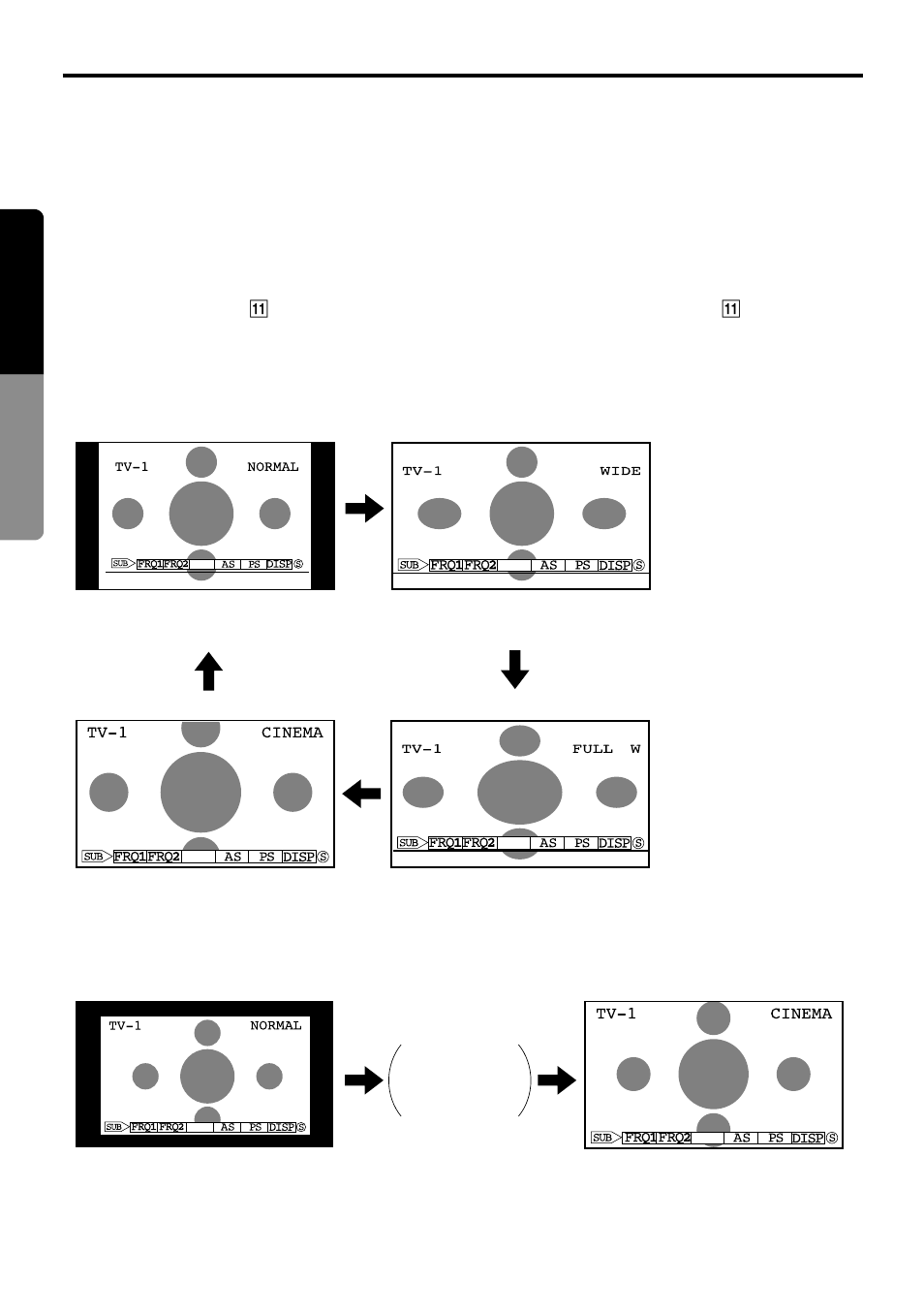 12 english, Selecting the screen size, Basic operations | Clarion TVX5653 User Manual | Page 8 / 18