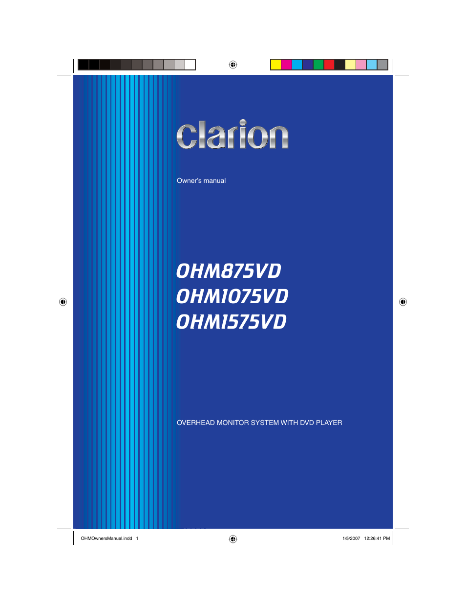 Clarion OHM875VD User Manual | 40 pages