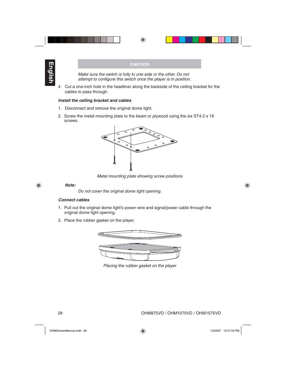 English | Clarion OHM875VD User Manual | Page 28 / 40