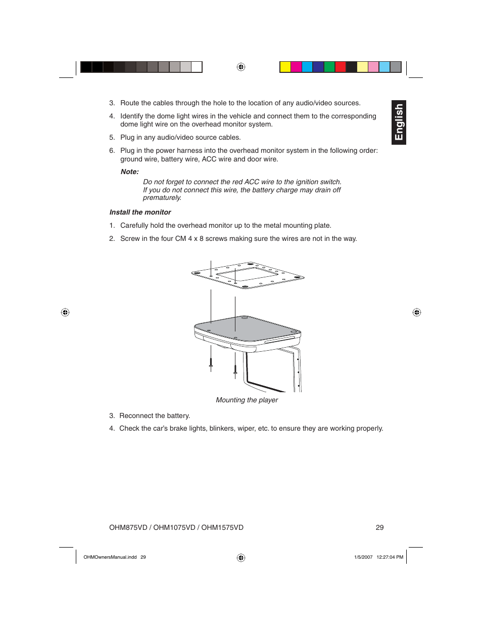 English | Clarion OHM875VD User Manual | Page 29 / 40