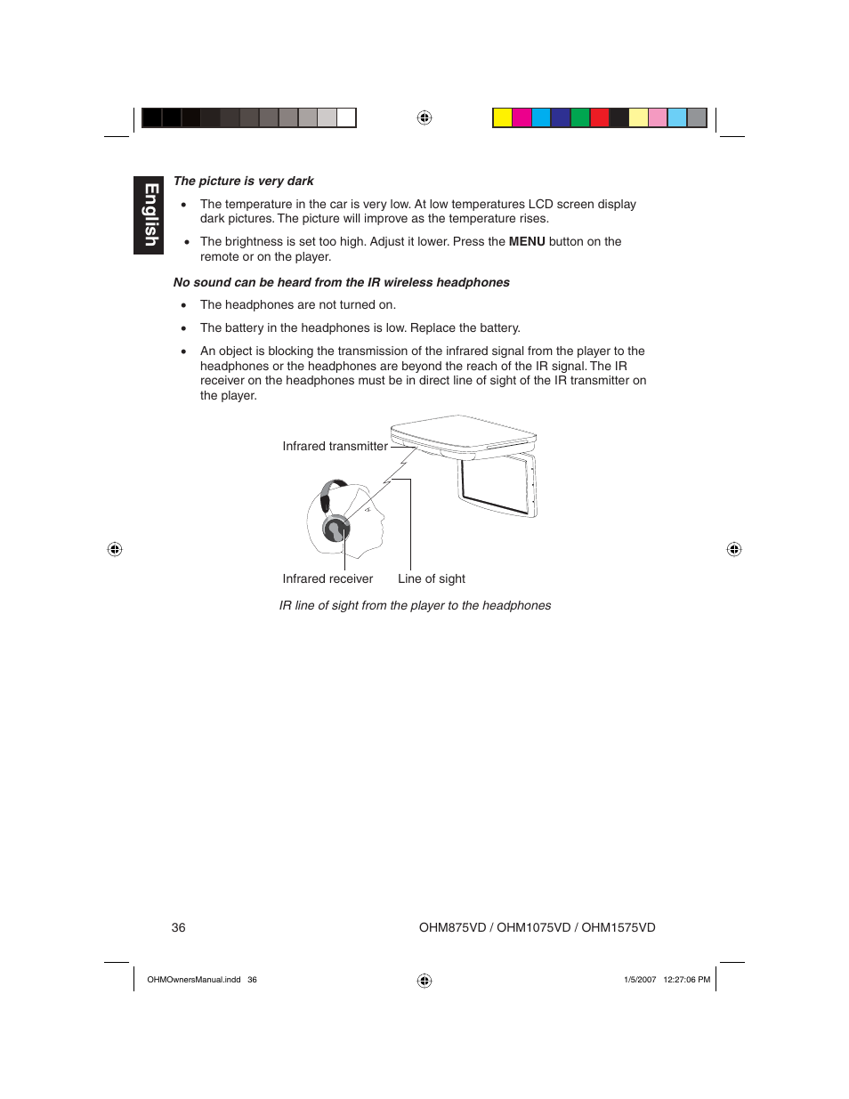 English | Clarion OHM875VD User Manual | Page 36 / 40