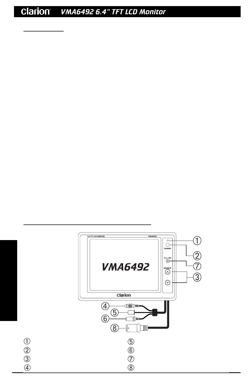 Escription, Uttons | Clarion VMA6492 User Manual | Page 3 / 11