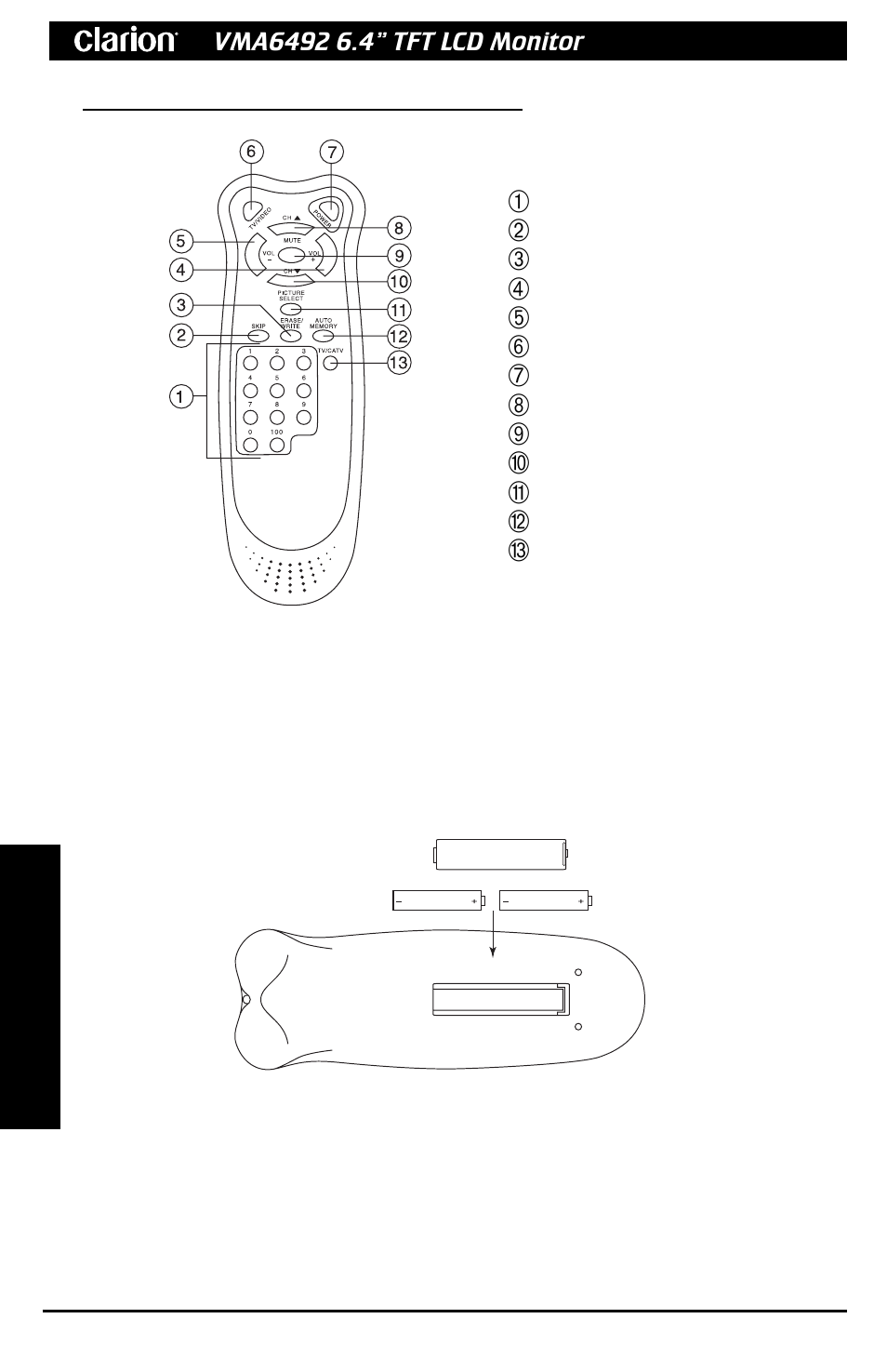 Rc300 r, Emote | Clarion VMA6492 User Manual | Page 9 / 11