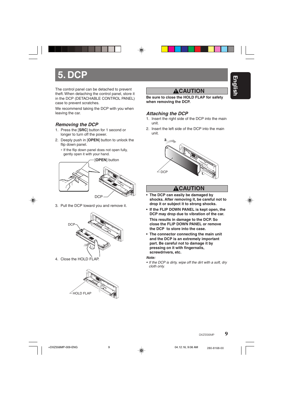 9english, Caution | Clarion DXZ556MP User Manual | Page 7 / 25