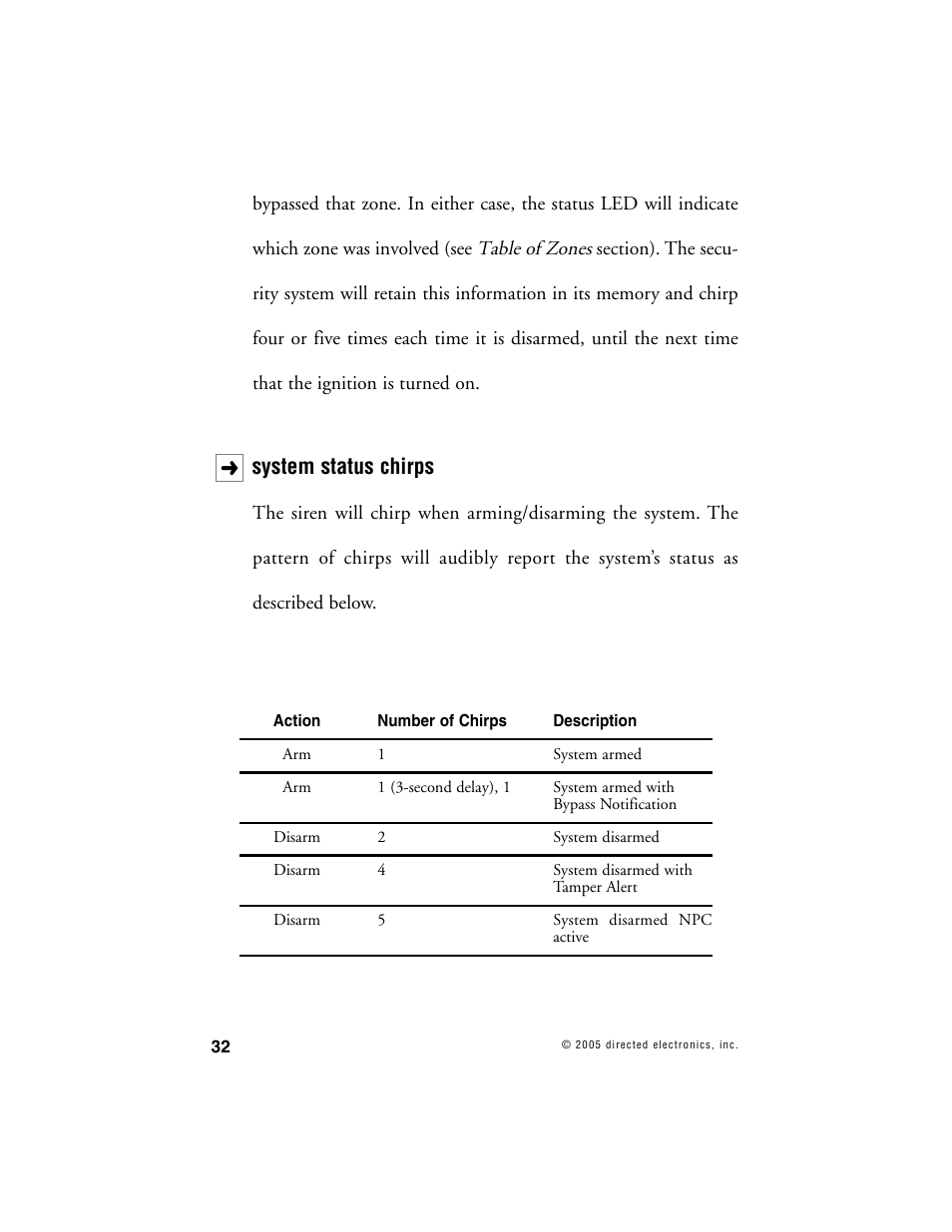 System status chirps | Clarion S660 User Manual | Page 35 / 47