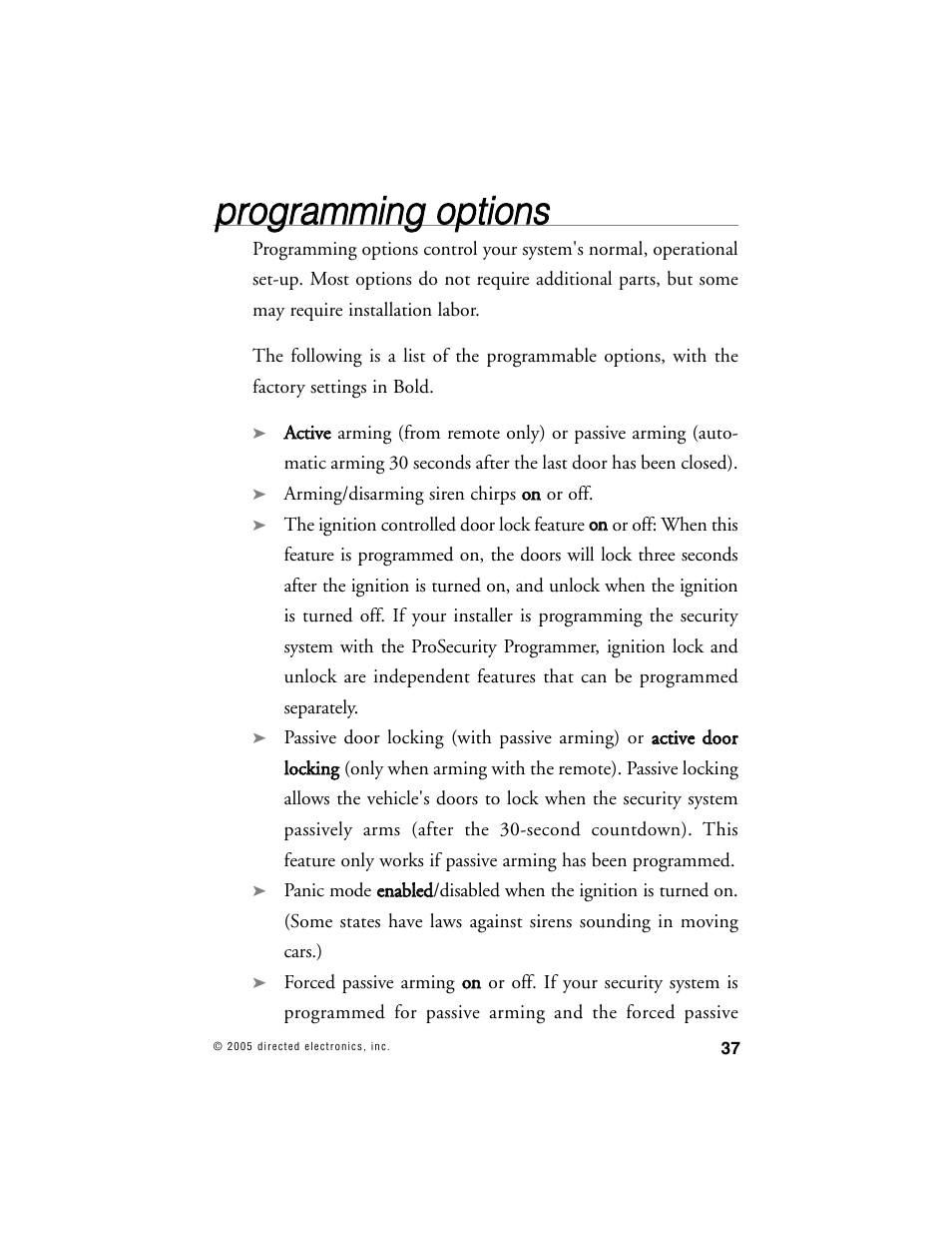 Pprro og grra am mm miin ng g o op pttiio on nss | Clarion S660 User Manual | Page 40 / 47