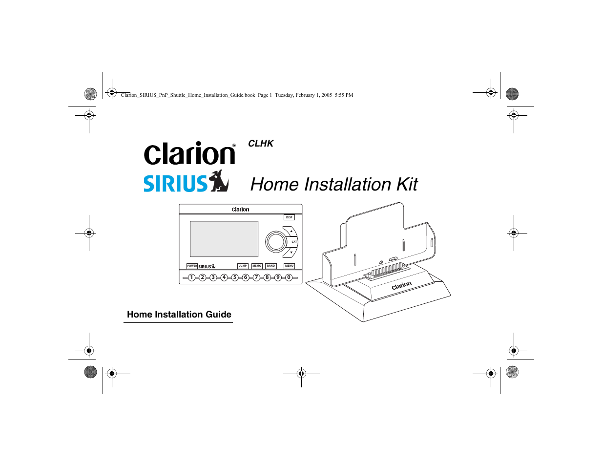 Clarion SIRIUS CLHK User Manual | 20 pages