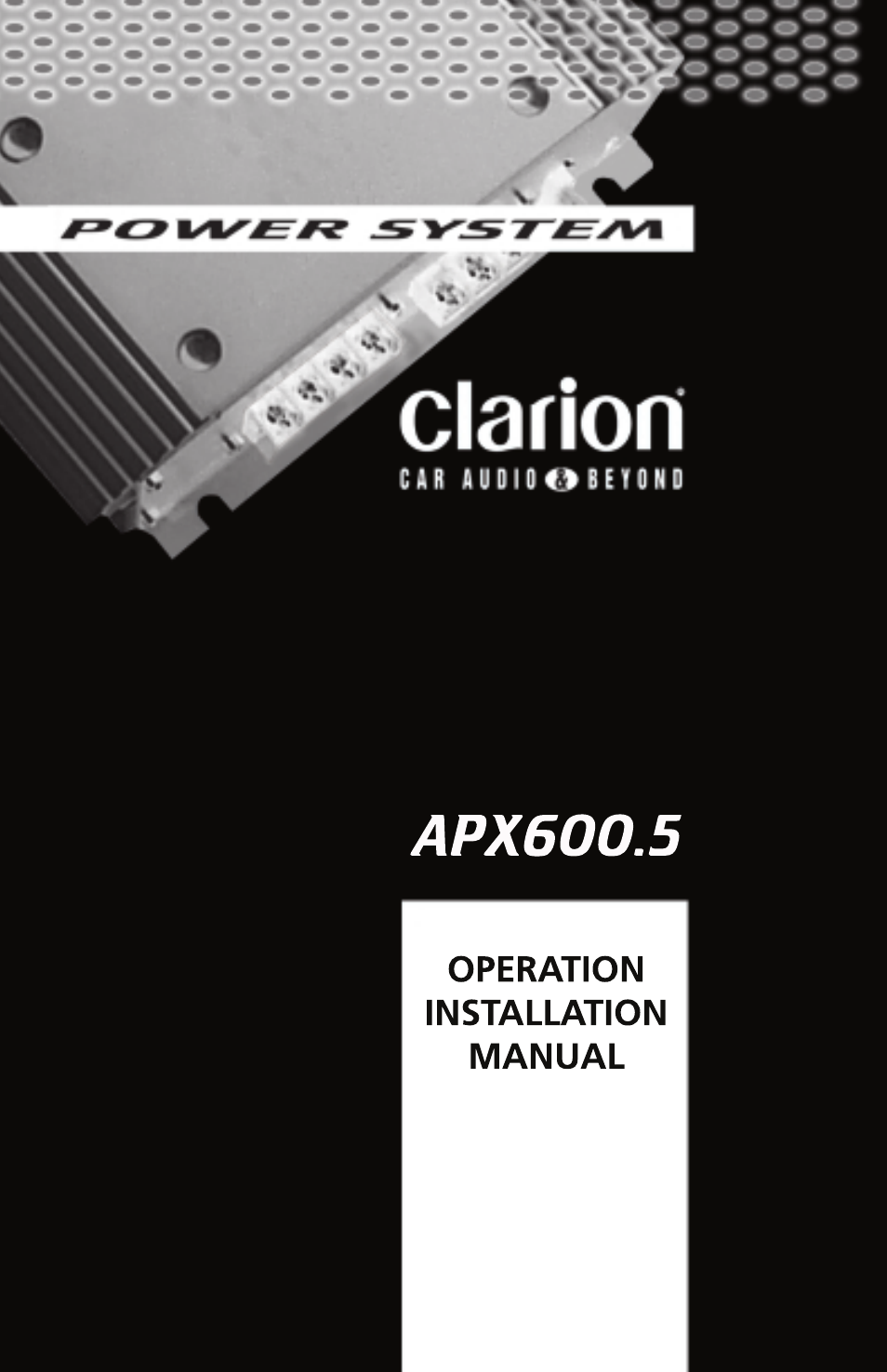 Clarion APX600.5 User Manual | 16 pages