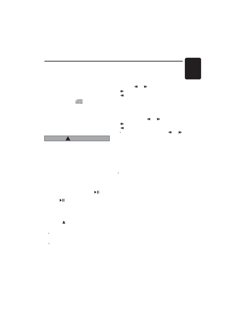 Cd mode operations, 13 english, Caution | Clarion DB255 User Manual | Page 11 / 14