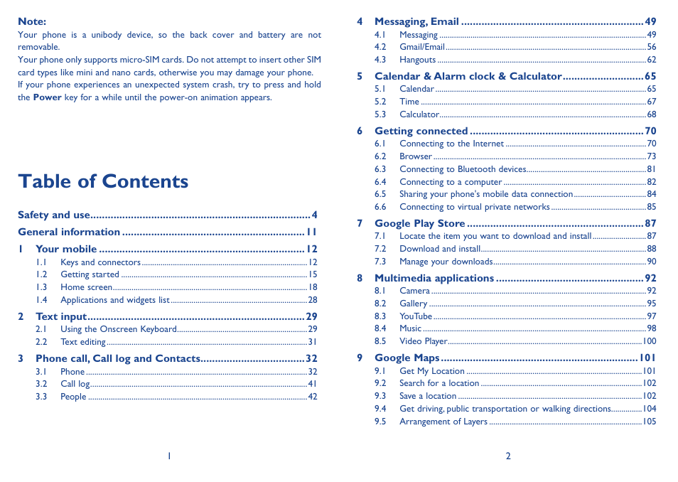 Alcatel Idol Mini User Manual | Page 2 / 72