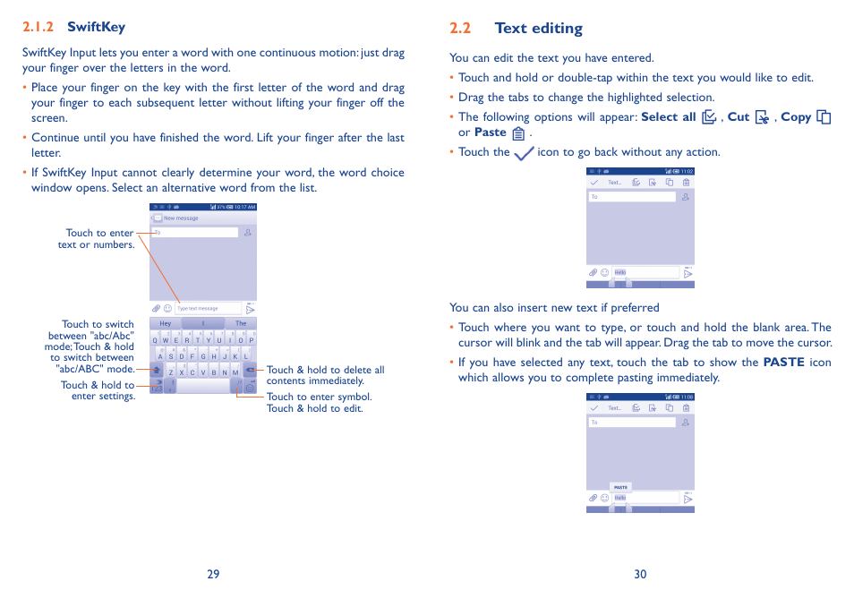 2 text editing | Alcatel Idol 2s User Manual | Page 16 / 70
