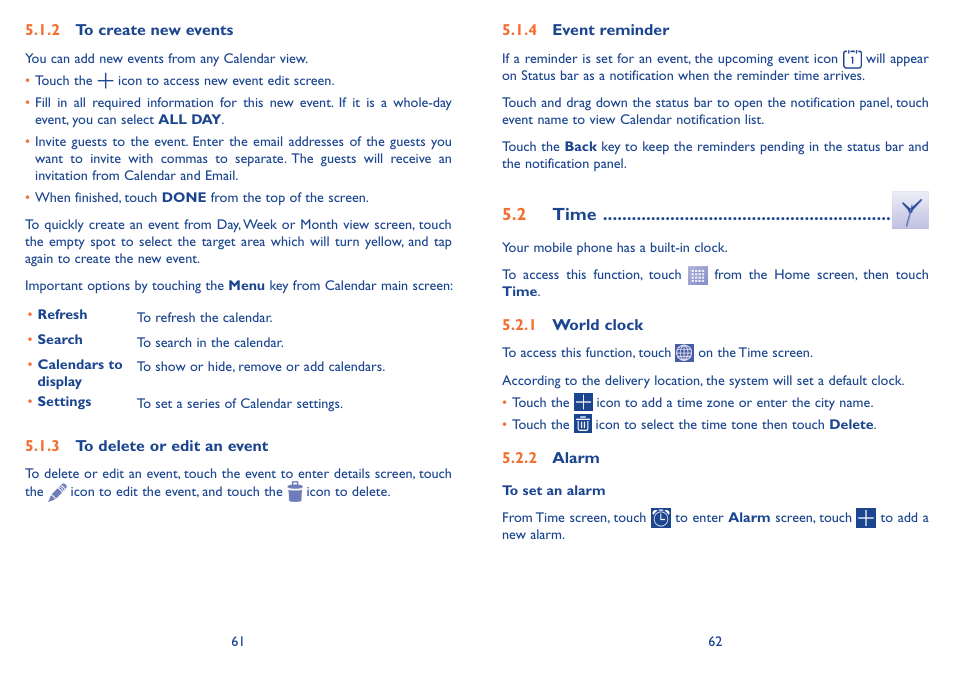 2 time | Alcatel Idol 2s User Manual | Page 32 / 70