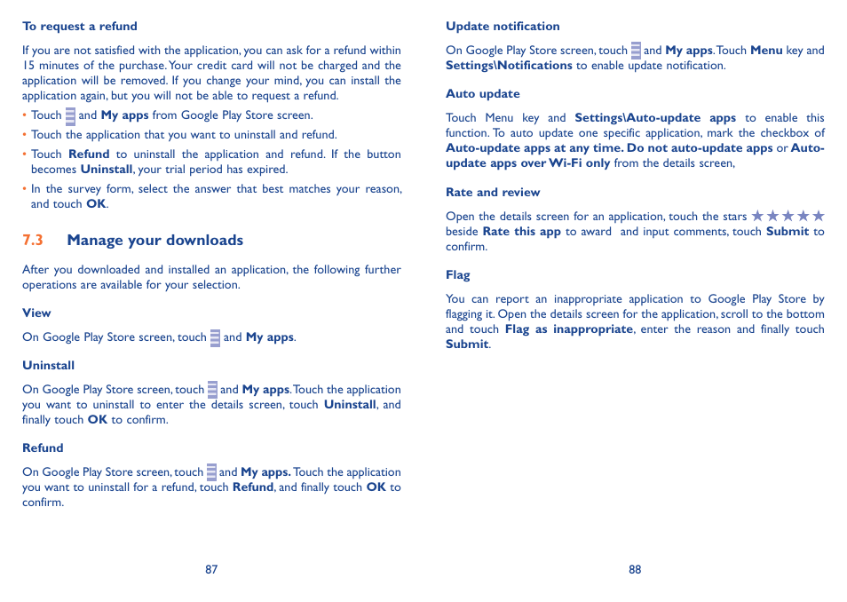 3 manage your downloads | Alcatel Idol 2s User Manual | Page 45 / 70