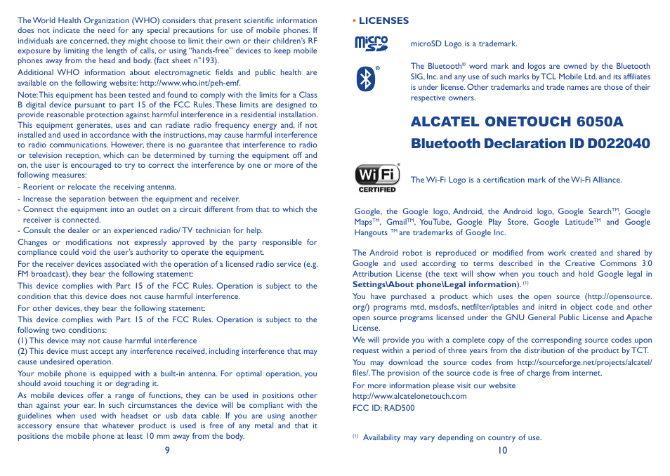 Alcatel Idol 2s User Manual | Page 6 / 70