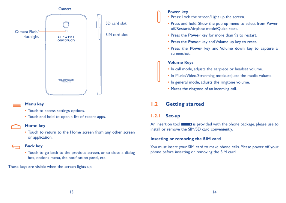 2 getting started | Alcatel Idol 2s User Manual | Page 8 / 70
