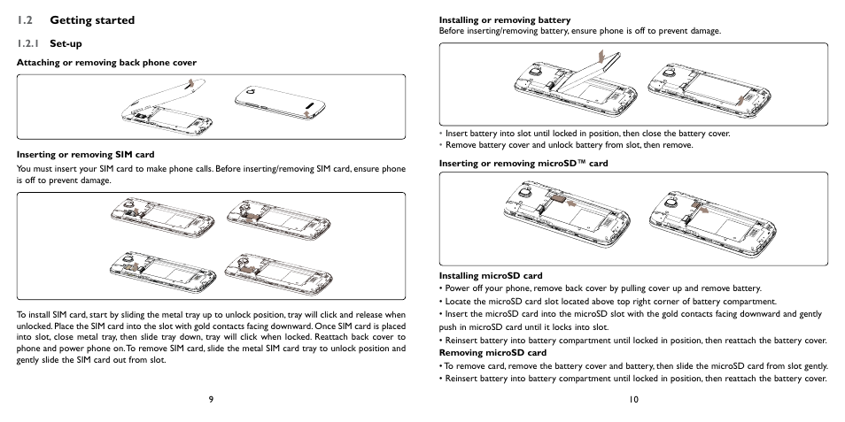 2 getting started | Alcatel ONE TOUCH Fierce 2 User Manual | Page 6 / 68