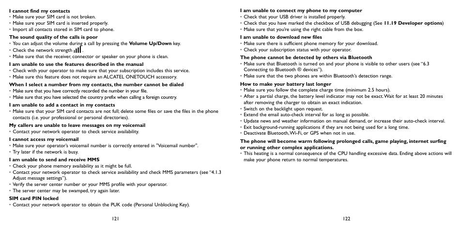 Alcatel ONE TOUCH Fierce 2 User Manual | Page 62 / 68