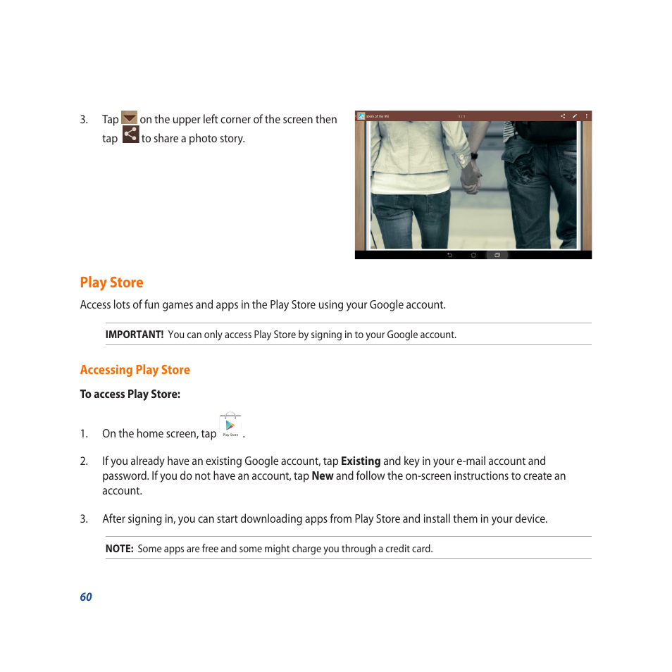 Play store | Asus PadFone X User Manual | Page 60 / 62