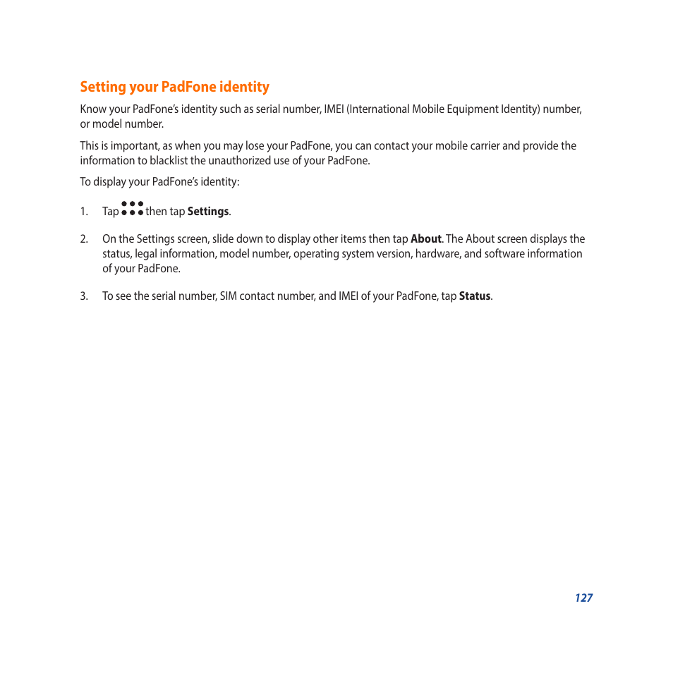 Setting your padfone identity | Asus Padfone X mini User Manual | Page 127 / 146