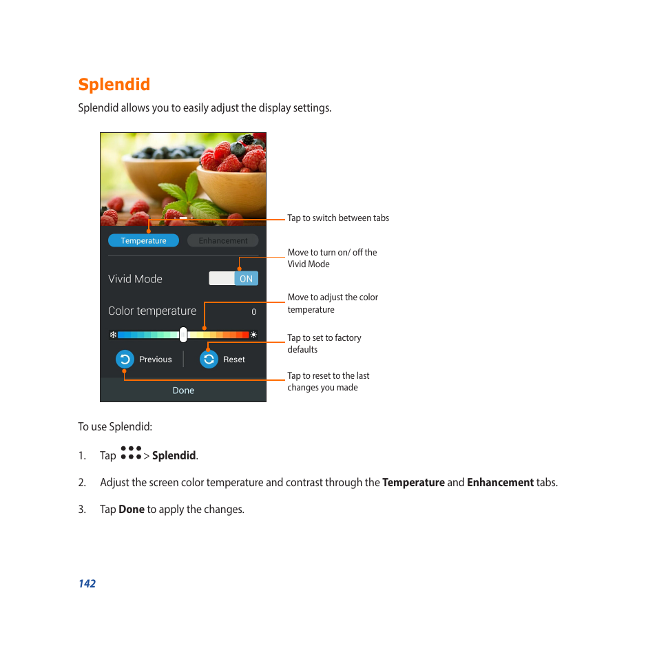 Splendid | Asus Padfone X mini User Manual | Page 142 / 146