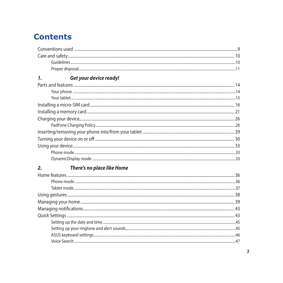 Asus Padfone X mini User Manual | Page 3 / 146