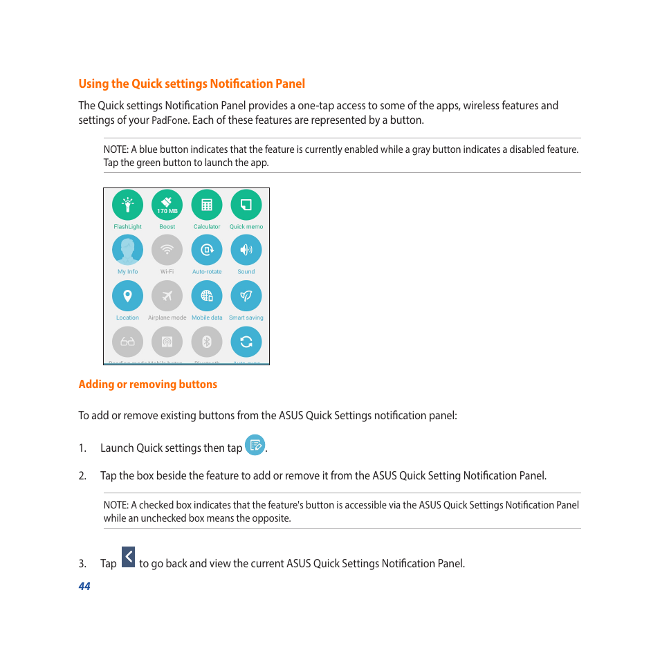 Asus Padfone X mini User Manual | Page 44 / 146