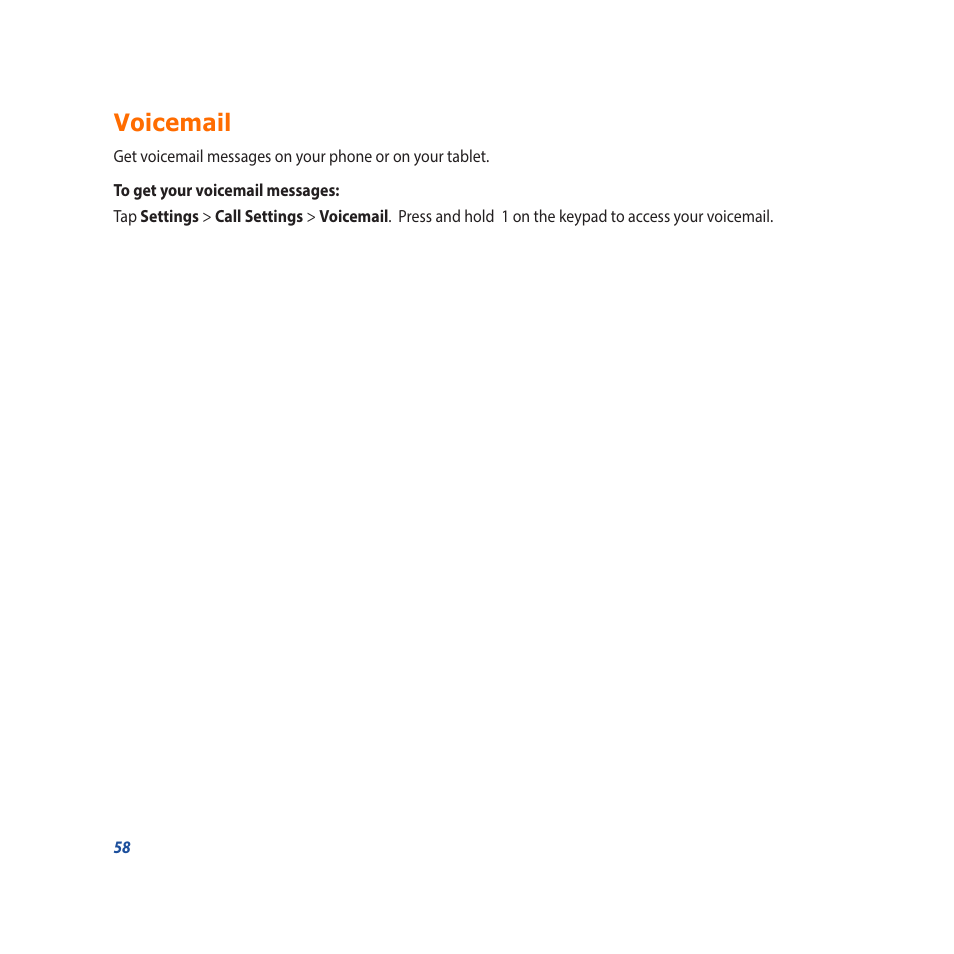 Voicemail | Asus Padfone X mini User Manual | Page 58 / 146