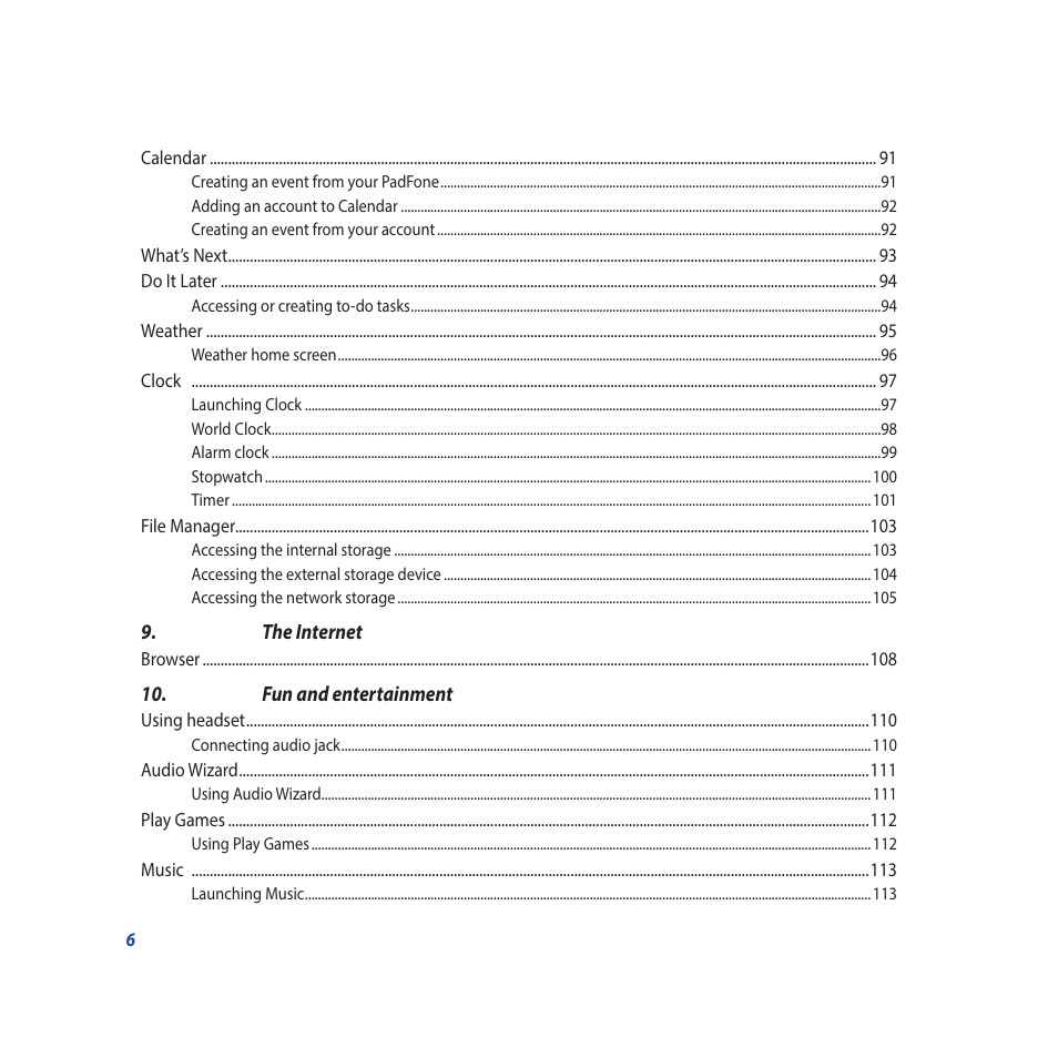 Asus Padfone X mini User Manual | Page 6 / 146