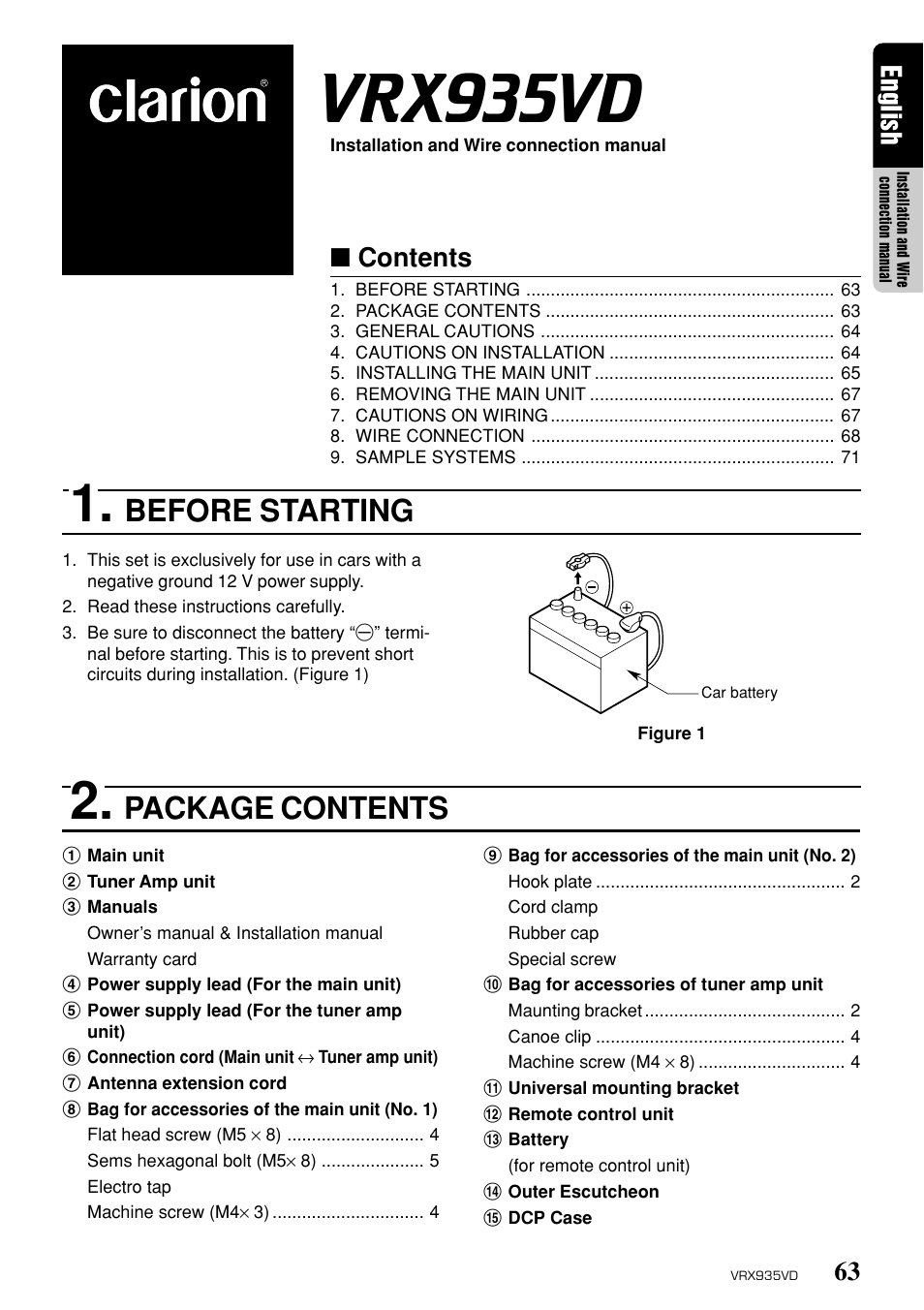 Clarion ProAudio VRX 935VD VRX935VD User Manual | Page 59 / 69