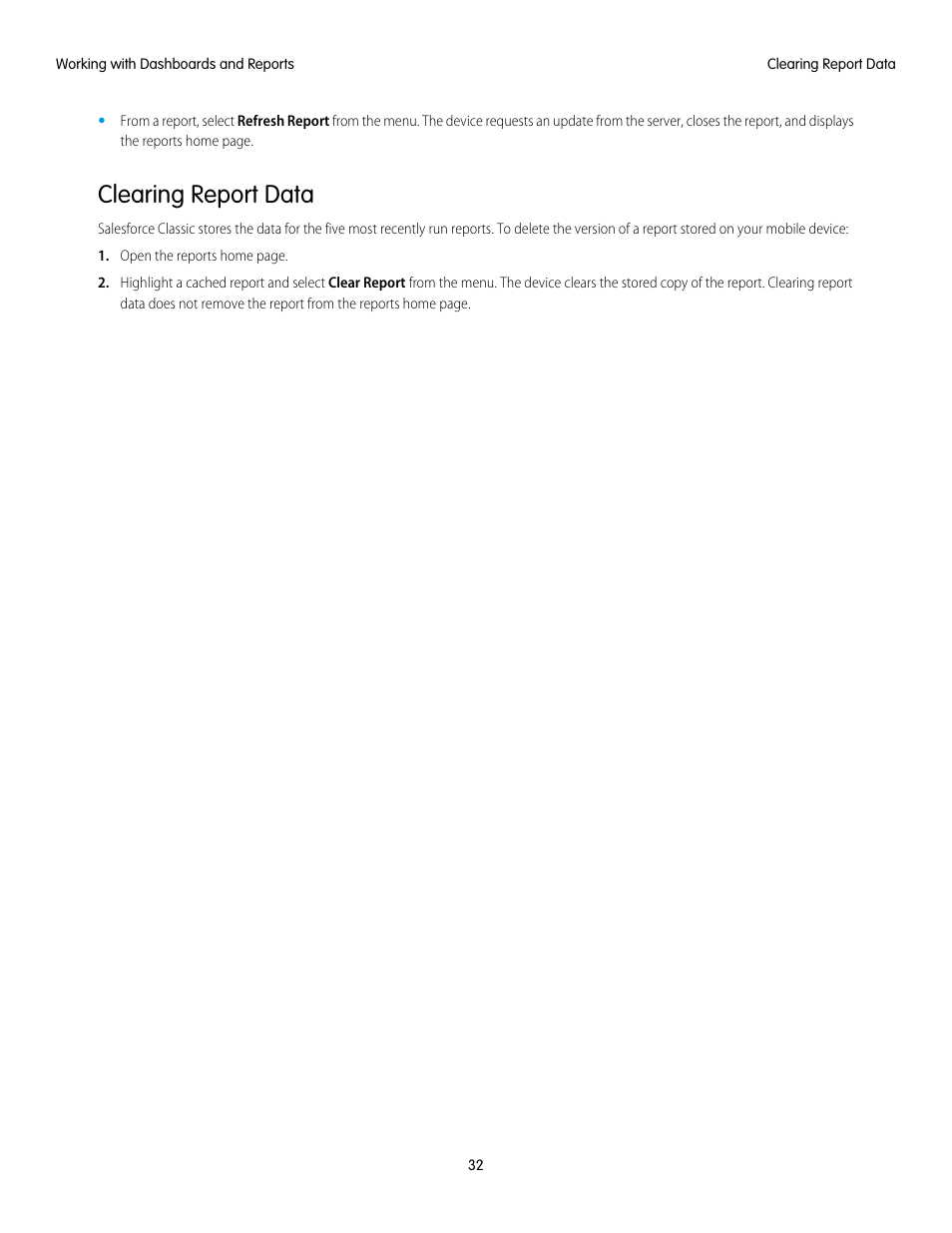 Clearing report data | Blackberry Classic User Manual | Page 38 / 57