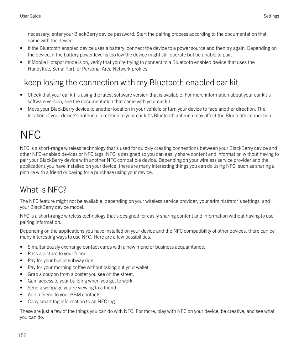 What is nfc | Blackberry Passport User Manual | Page 156 / 278