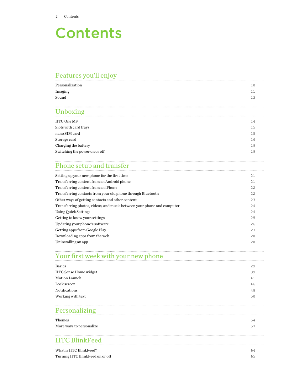 HTC One M9 User Manual | Page 2 / 197