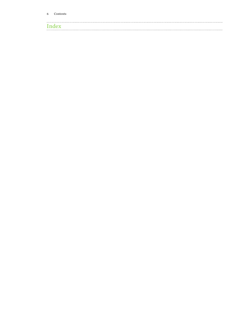 Index | HTC One M9 User Manual | Page 6 / 197