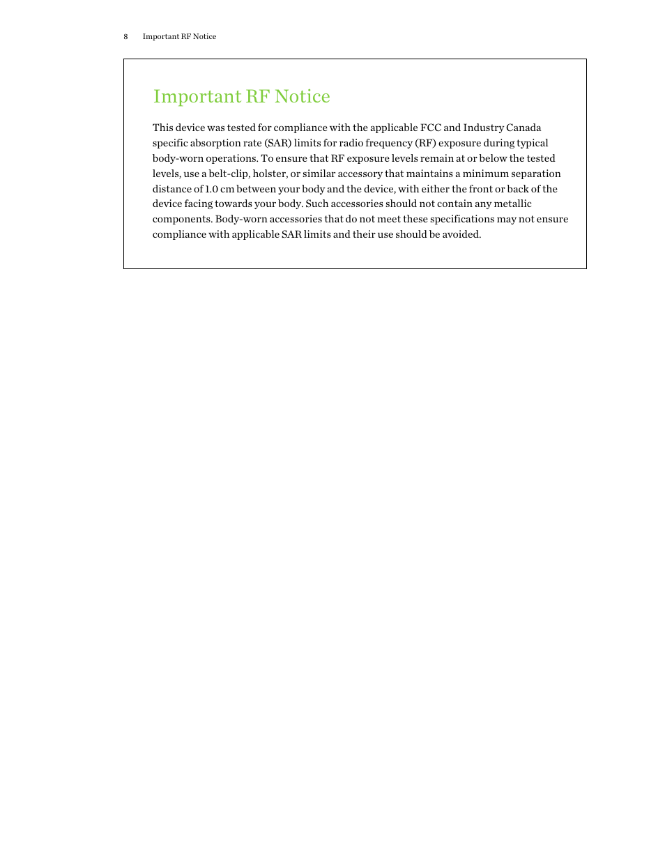 Important rf notice | HTC One M9 User Manual | Page 8 / 197