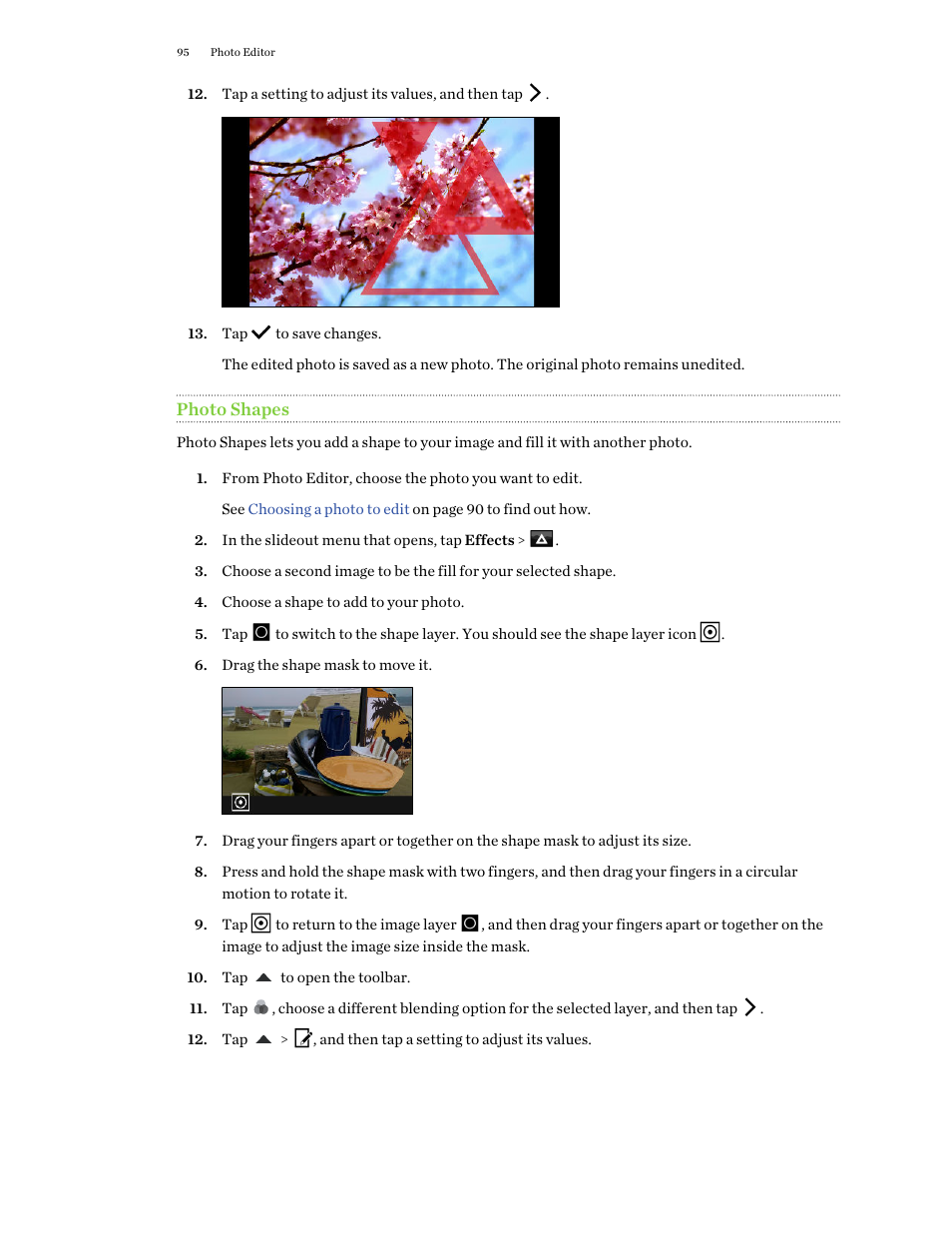 Photo shapes | HTC One M9 User Manual | Page 95 / 197
