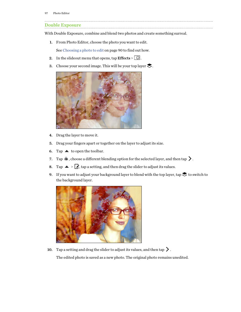Double exposure | HTC One M9 User Manual | Page 97 / 197