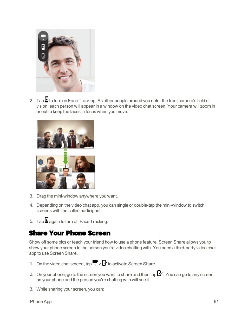 Share your phone screen | HTC One M9 User Manual | Page 104 / 304