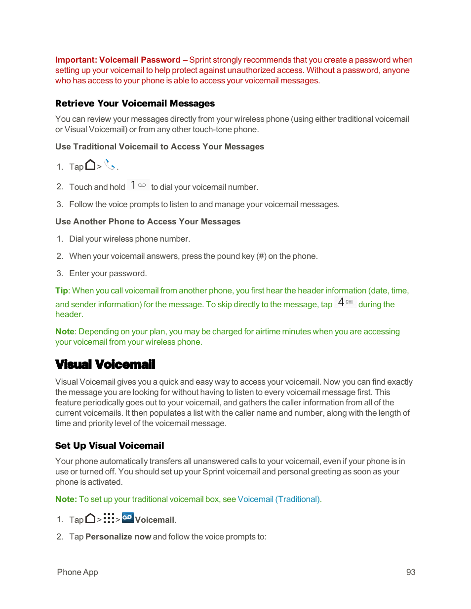 Visual voicemail | HTC One M9 User Manual | Page 106 / 304