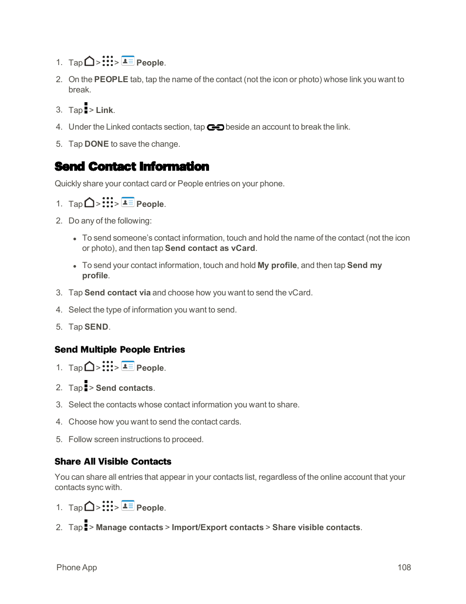 Send contact information | HTC One M9 User Manual | Page 121 / 304