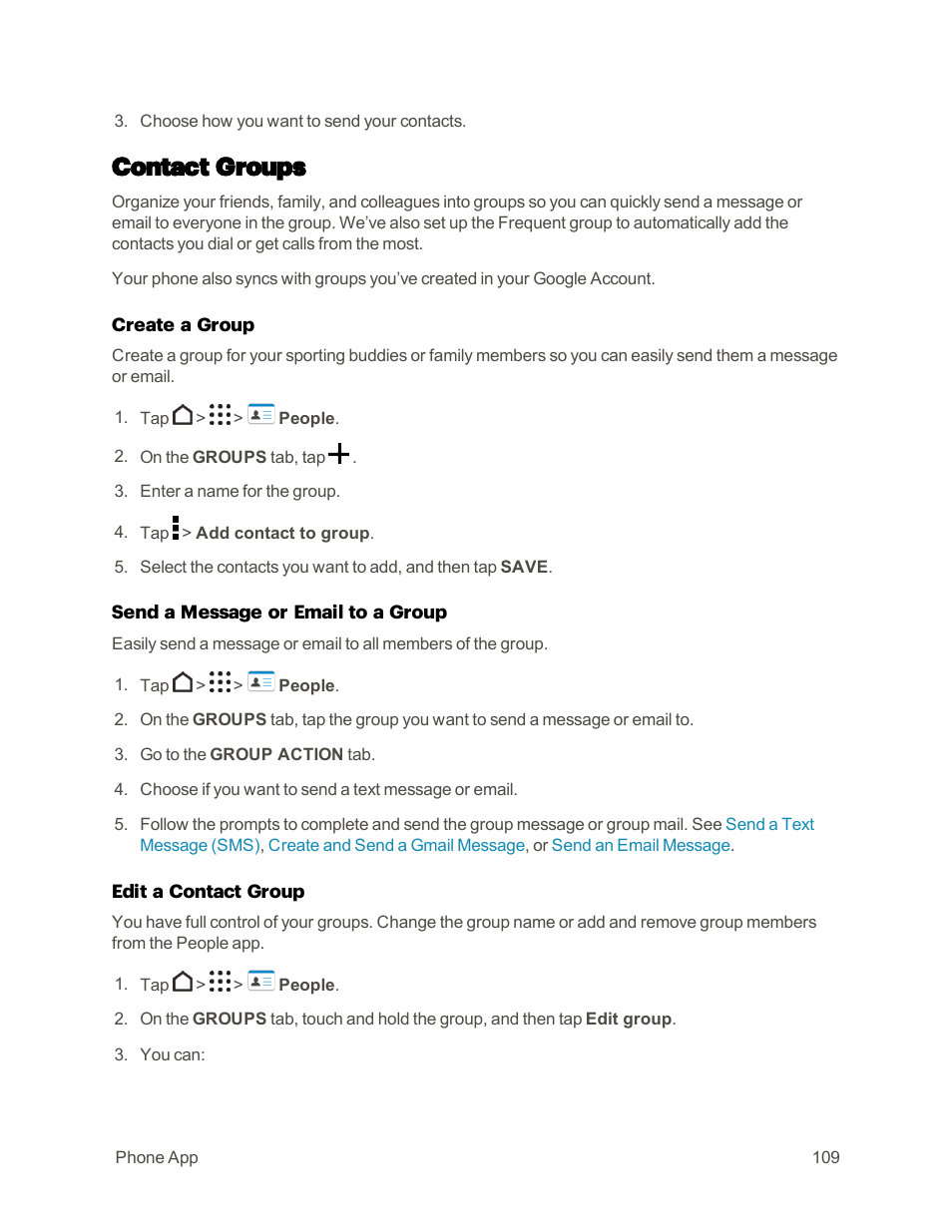 Contact groups | HTC One M9 User Manual | Page 122 / 304